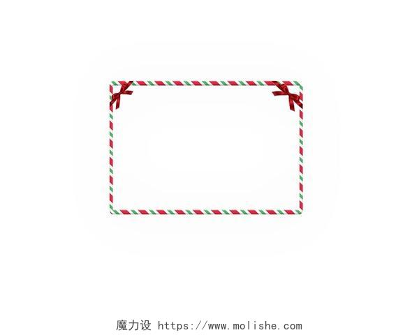 圣诞节蝴蝶结手绘边框可爱元素边框圣诞节标题框